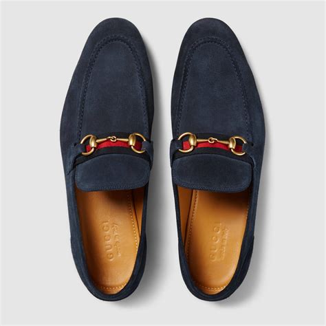 gucci suede loafers blue|Gucci horsebit suede web loafer.